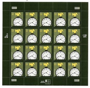 US #3757  10c American Clock Sheet, VF/XF OG NH, fresh sheets, STOCK PHOTO