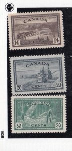 CANADA # 270-272 VF-MLH PEACE ISSUES CAT VALUE $32.50