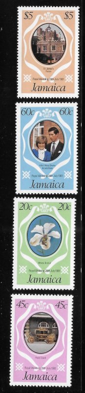 Jamaica 1981 Royal Wedding Issue Sc 500-503 MNH A536