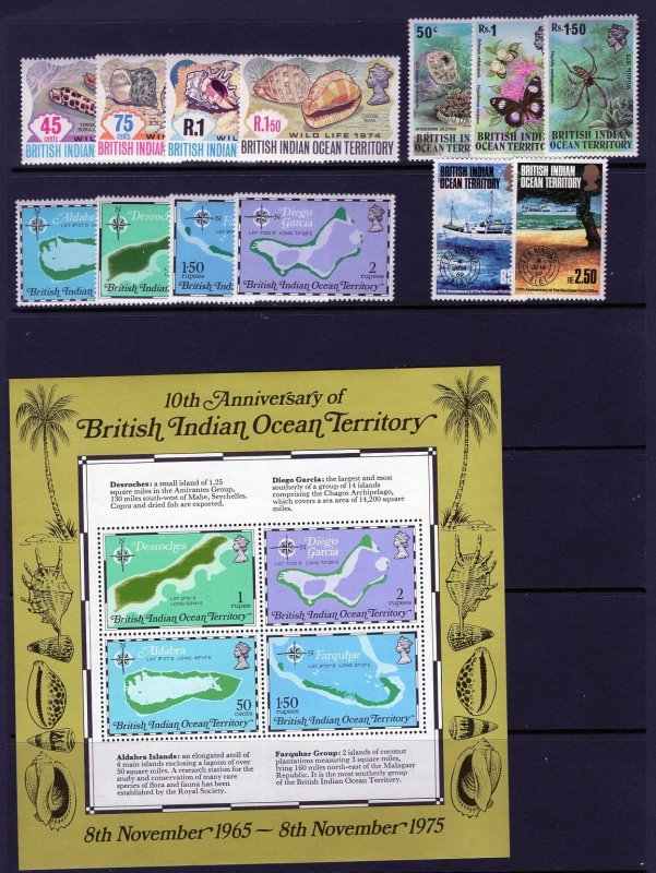 BIOT British Indian Ocean Territory Group Sets + Souvenir Sheets MNH CV$150