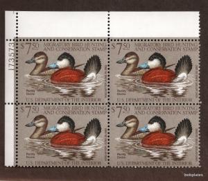 BOBPLATES #RW48 Ruddy Ducks Upper Left Plate Block 173573 VF NH SCV=$75