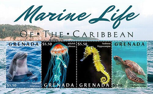 2021/06 - GRENADA - MARINE LIFE          4V  complet set    MNH ** W