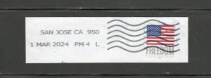 Scott # 5788 Plate # P111  used  single stamp on paper San Jose Ca  3-1-2024