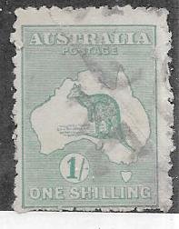 Australia  #10   1sh  Kangaroo & Map (U)  CV $22.50