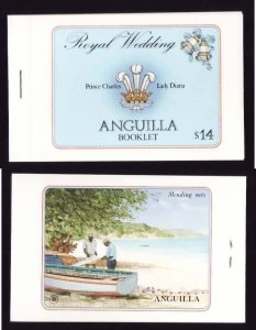 Anguilla-Sc#444-6- id13-unused NH Royal Wedding booklet-stapled-QEII-Diana-1981-