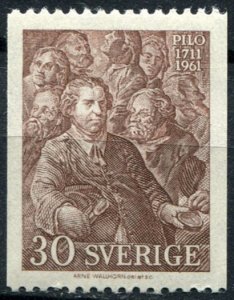 Sweden Sc#594 MNH, 30o brn, 250th Birth Anniversary of Carl Gustav Pilo (1961)