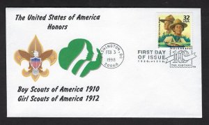 1998 Boy Scouts Celebrate Century # 3183j FDC SOSSI R Frank