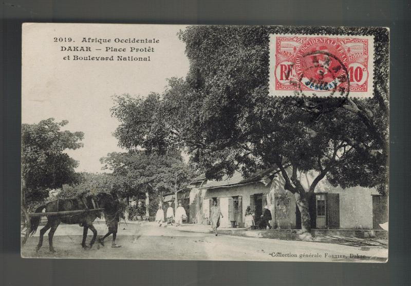 1910 Dakar Senegal RPPC Postcard Cover to St Louis national Boulevard