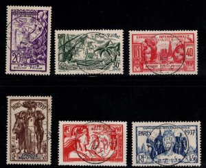 French Equatorial Africa Scott 27-32 Used Paris Intl. Expo set