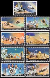 Ajman Mi #1254A-1262A set/9 mnh - 1972 space - Apollo 15, Scott, Worden, Irwin