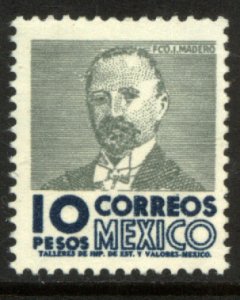 MEXICO 930a, $10Pesos 1950 Def 4th Issue WMK 300 MINT, NH. F-VF.