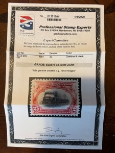 US stamp scott# 295 2c 1901 Pan Am Mint NH MNH PSE cert Grade Superb 98 $900