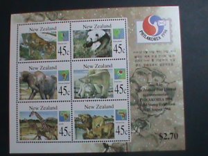 NEW ZEALAND-1994 SC#66 PHILAKOREA'94 STAMP SHOW-ENDANGER ANIMALS   MNH S/S VF