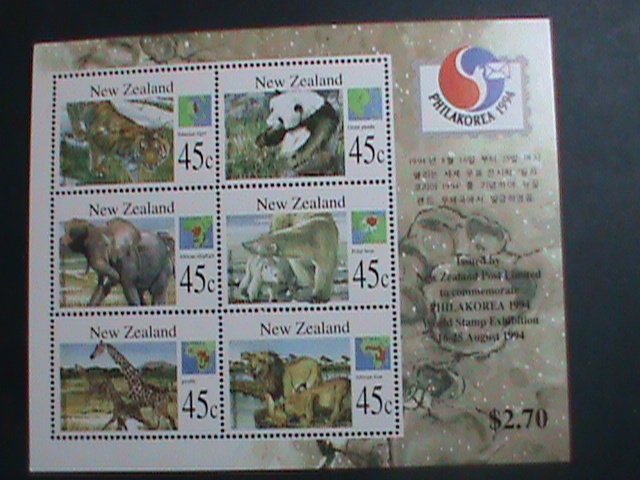 NEW ZEALAND-1994 SC#66 PHILAKOREA'94 STAMP SHOW-ENDANGER ANIMALS   MNH S/S VF