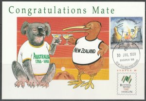 New Zealand 1988 Congratulations Mate SYDPEX 88 Postcard (2)