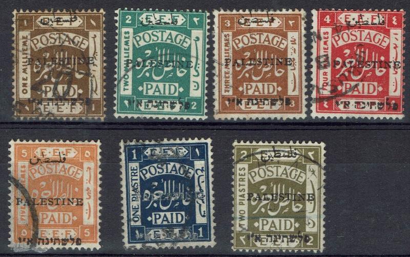 PALESTINE 1920 OVERPRINTED EEF 1M-2PI ARABIC 8MM USED PERF15 X14 