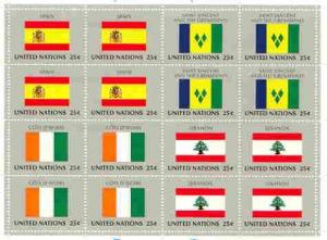 United Nations (NY) 1988 Flags of Member Nations #9 sheet...