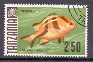 Tanzania   #31   cancelled  1967   cancelled fish 2.50sh