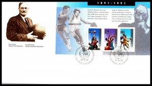 Canada 1344 Basketball Souvenir Sheet Canada Post U/A  FDC VF