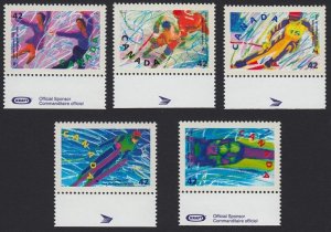 WINTER OLYMPICS, FRANCE * Canada 1992 #1399-1403 MNH set of 5 with LOWER MARGINS