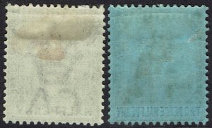 TRINIDAD 1901 BRITANNIA ½D AND 2½D WMK CROWN CA