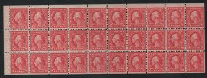 US SCOTT #499f Booklet Pane of 30, Mint-XF-OG-NH PFC Cert SCV $29,000 RARE