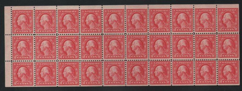 US SCOTT #499f Booklet Pane of 30, Mint-XF-OG-NH PFC Cert SCV $29,000 RARE