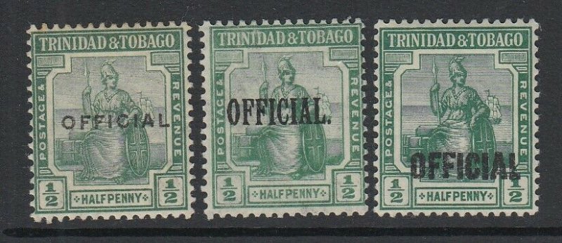 Trinidad & Tobago, Scott O1, O3, O5, MHR