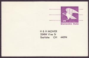 UX88 \B\ rate Eagle preprinted postal card