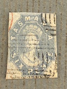Tasmania 15 / 1858-1867 6p Queen Victoria Stamp / Used