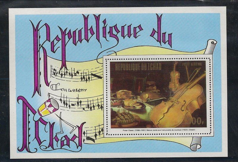 CHAD Sc 292F NH SOUVENIR SHEET of 1973 - MUSIC IN ART. SC$13.50 