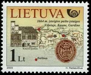 Lithuania #753  MNH - Map of Kaunas (2003)