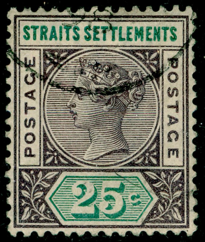 MALAYSIA - Straits Settlements SG103, 25c purple-brown & green, FINE USED.