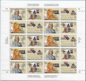 USA 282A, MNH,  SHEETS NATIONAL POSTAL MUSEUM