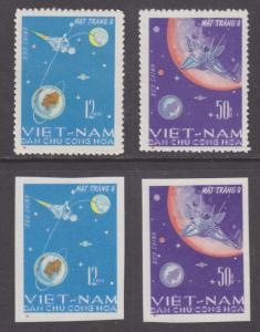 Viet Nam Dep Rep Sc 429-430 NGAI. 1966 Luna Space Flight, perf & imperf cplt VF