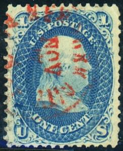 U.S. #63 Used F-VF Nice Red Cancel 