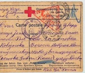 SLOVENIA WW1 Red Cross Card AUSTRIA POW RUSSIA 1916 Censor{samwells-covers}BM328