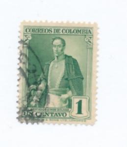 Colombia 1937 Scott 443 used - 1c, Bolivar