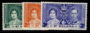 ST. HELENA GVI SG128-130, 1937 CORONATION set, M MINT.