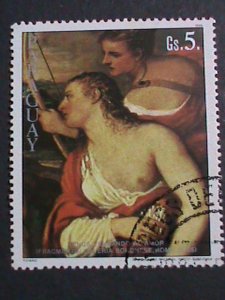 ​PARAGUAY-PROMOTION SALE-WORLD FAMOUS NUDE ART PAINTING LARGE SIZE STAMP VF