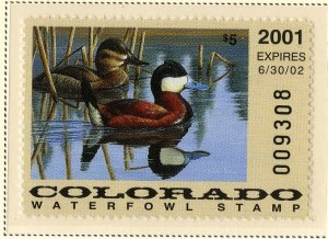 US CO11 COLORADO STATE DUCK STAMP 2000 MNH SCV $10.00 BIN $5.00