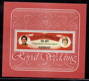 Kiribati Sc 379 1981 Royal Wedding stamp sheet mint NH