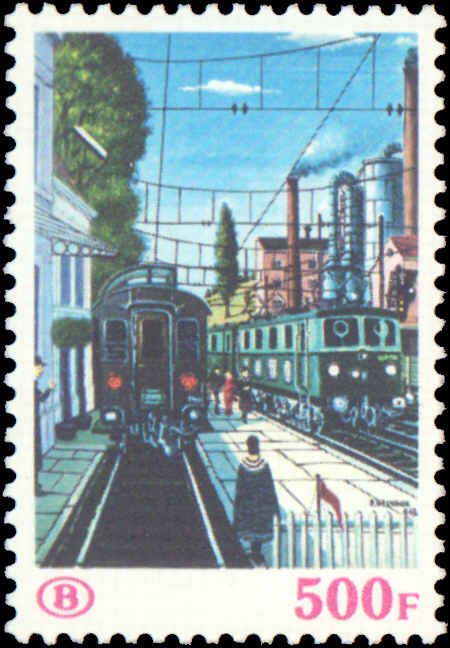 Belgium #Q464-Q465, Complete Set(2), 1985, Trains, Never Hinged