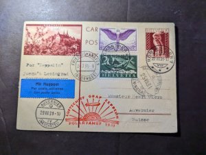 1931 Switzerland Airmail LZ 127 Graf Zeppelin Polar Flight Postcard Cover