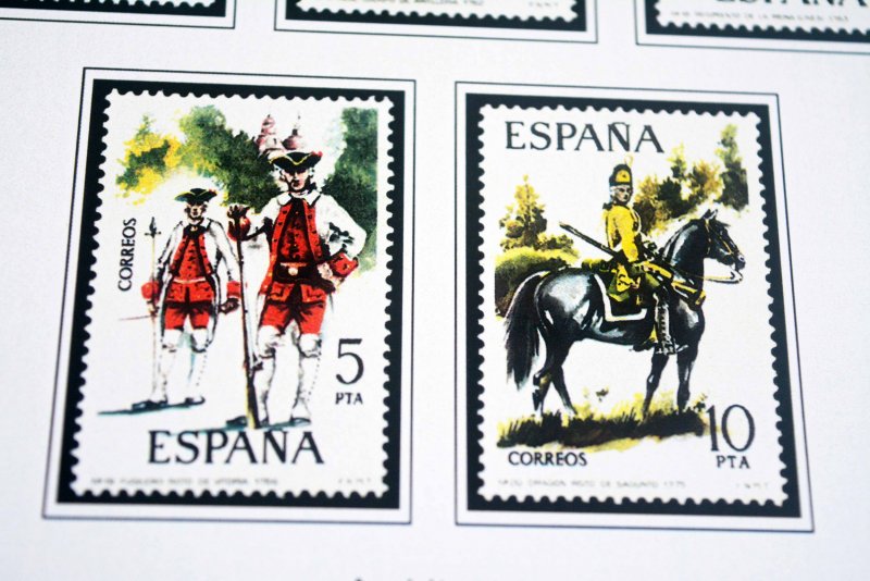 COLOR PRINTED SPAIN 1944-1975 STAMP ALBUM PAGES (100 illustrated pages)