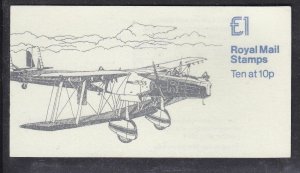 FH3b 1980 £1 Hawker Fury LM Folded Booklet  - Complete