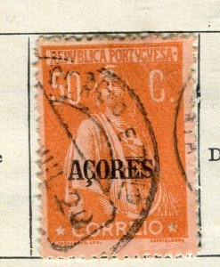PORTUGAL AZORES; 1912-13 early Ceres issue fine used 50c. value