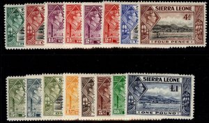 SIERRA LEONE GVI SG188-200, 1938-44 complete set, NH MINT. Cat £150.