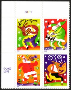 USA Sc. 3824a 37c Christmas Characters 2003 MNH pane block of 4