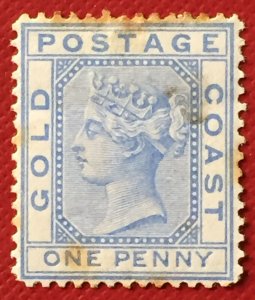 Gold Coast QV 1876-84 1d wmk Crown CC MLH Toning SG#5 GC47